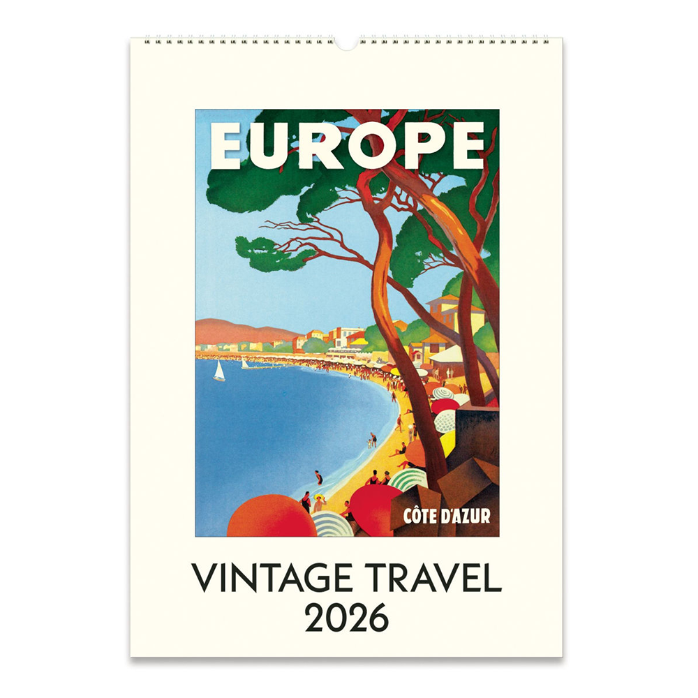 Cavallini 2026 Wall Calendar - Vintage Travel