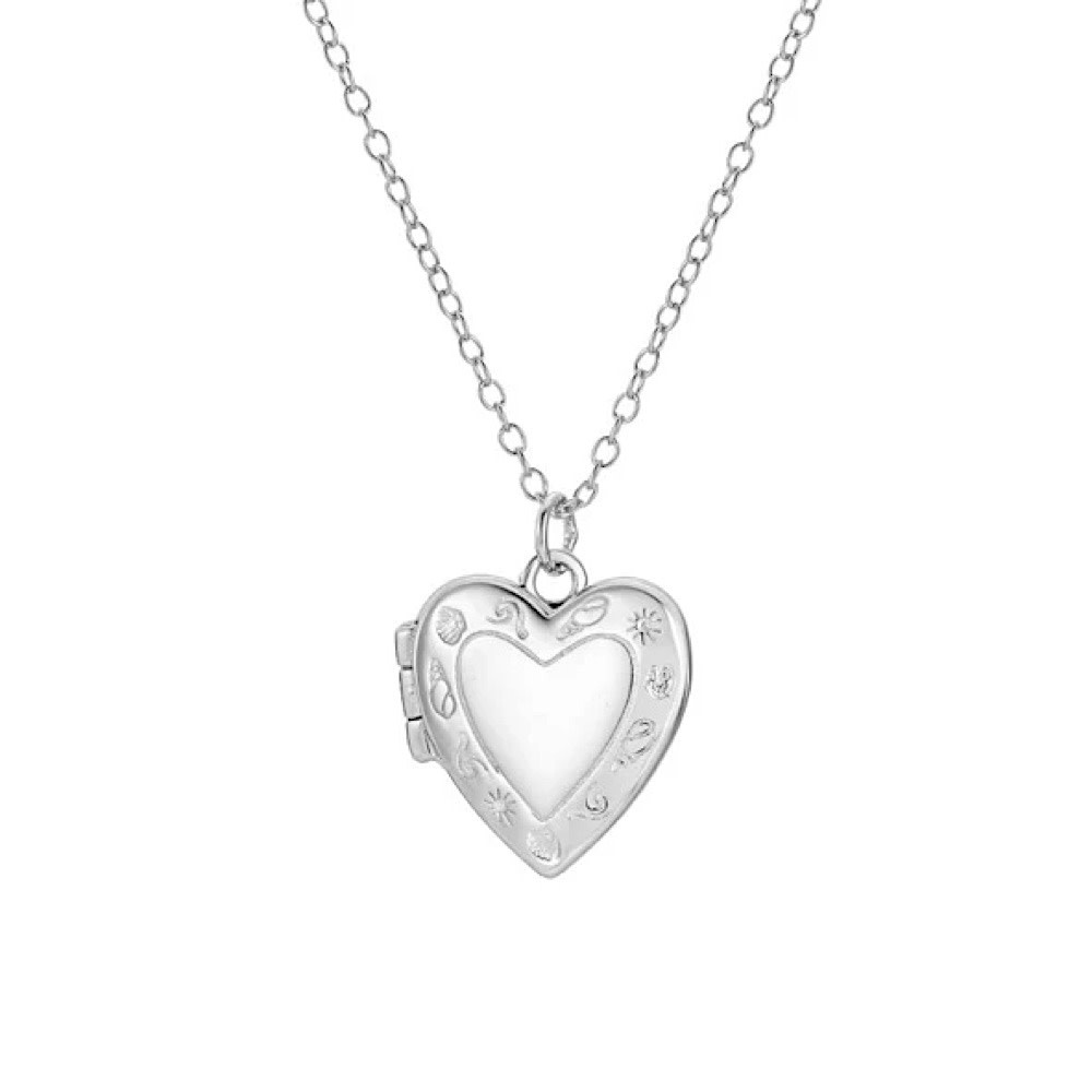 The Salty Gem Piece of My Heart Locket Necklace - Silver