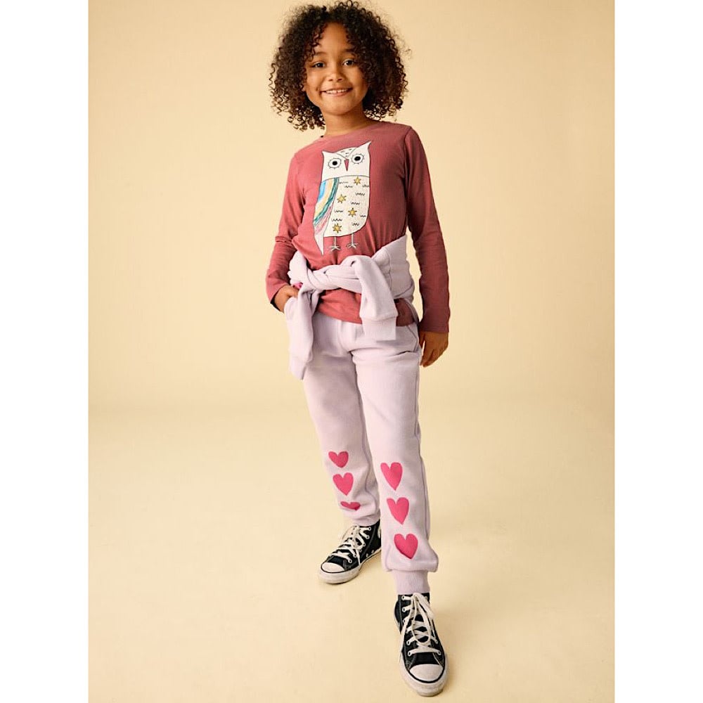 Tea Collection Rainbow Eagle Owl Graphic Tee - Tropical Orchid