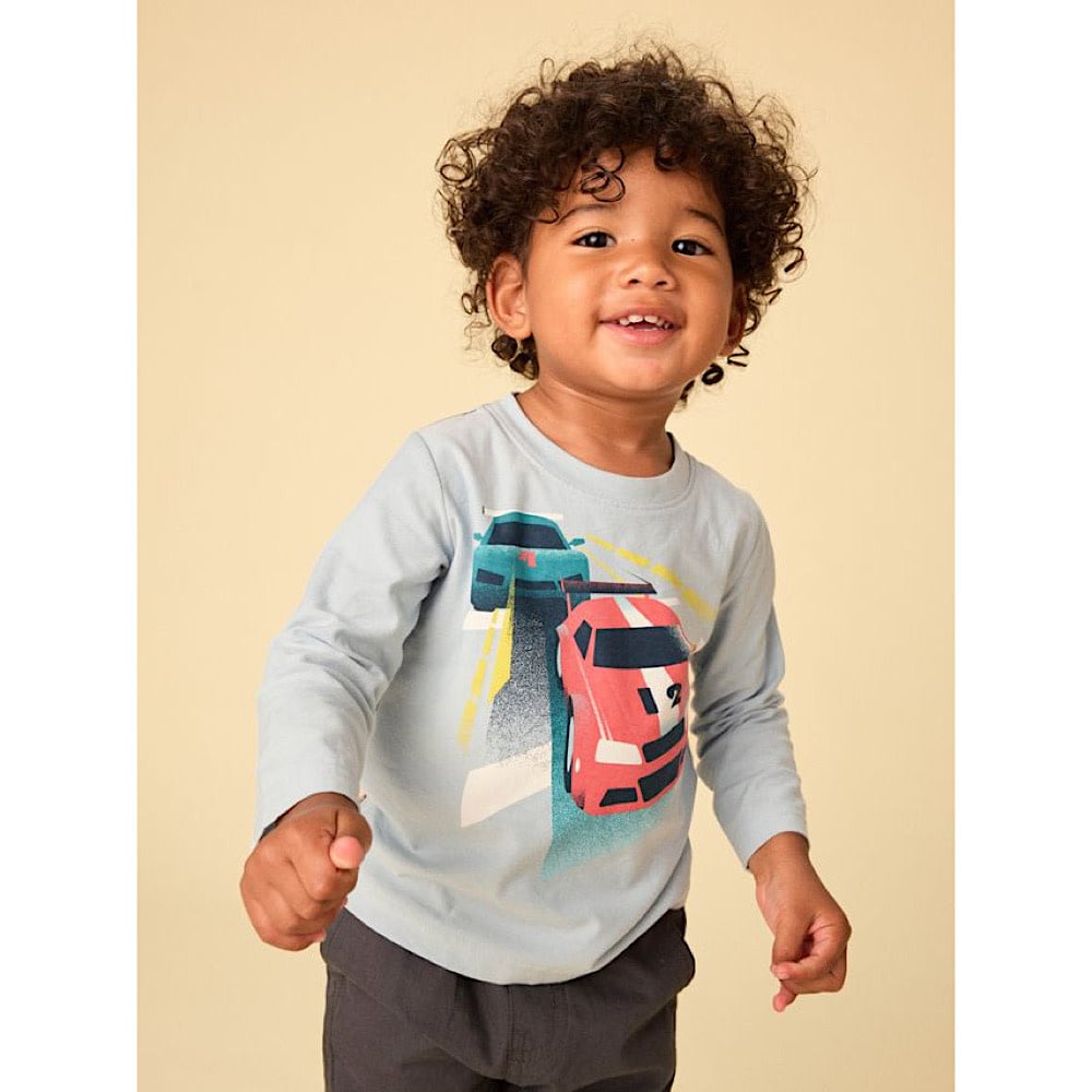 Tea Collection Racecar Graphic Tee - Blue Fog