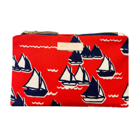 Erin Flett Erin Flett Cloth Make Up Zipper Pouch - Sailing Red