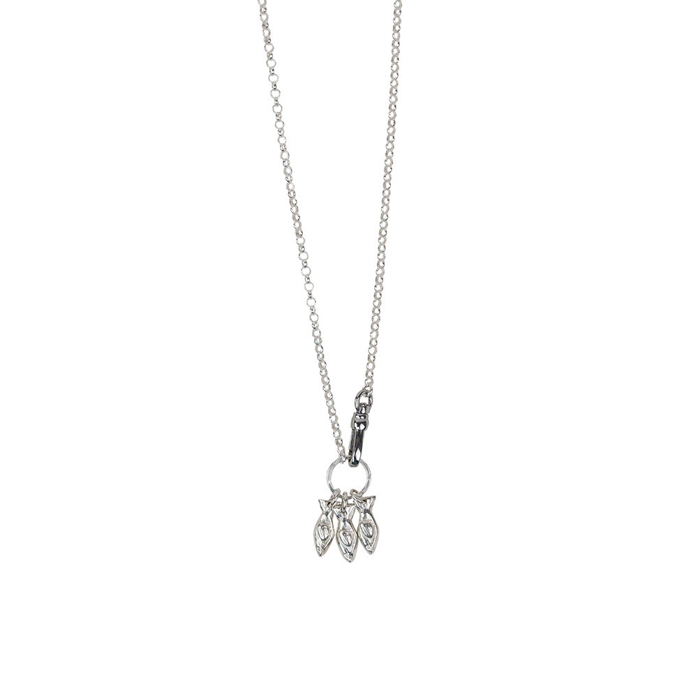 Emma Alexander Emma Alexander Tiny Sardines Clasp Necklace - Rolo Chain - Sterling