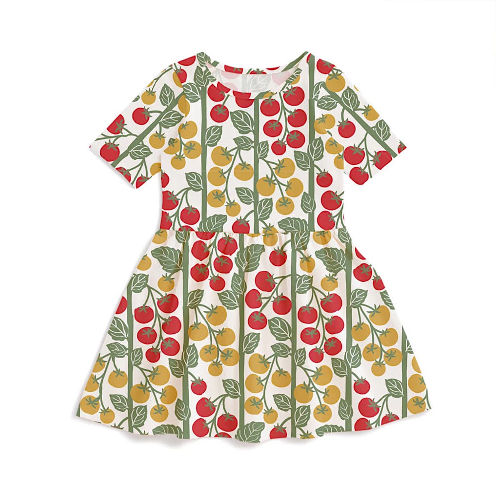 Winter Water Factory Winter Water Factory Alberta Dress - Tomato Vines Red & Yellow