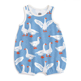 Winter Water Factory Winter Water Factory Bubble Romper - Silly Geese Blue