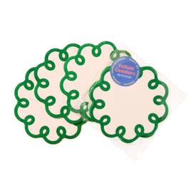  And Here We Are Coasters - Set of 4 - Coquette Scalloped Green