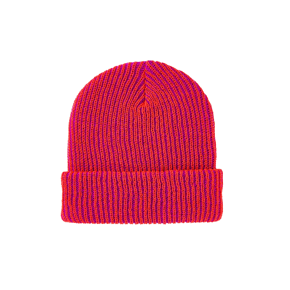 VERLOOP Simple Rib Knit Beanie - Poppy Magenta