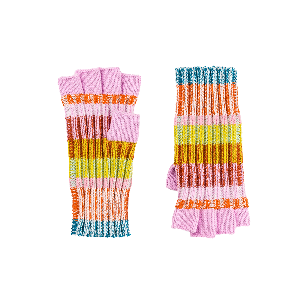 VERLOOP Knits Mosaic Fingerless Gloves - Rust Lilac