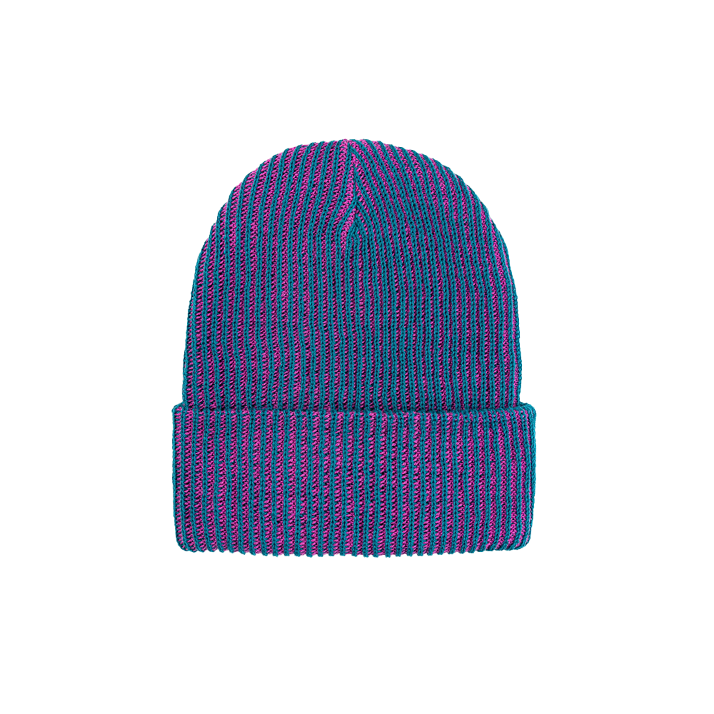 VERLOOP Simple Rib Knit Beanie - Teal Magenta