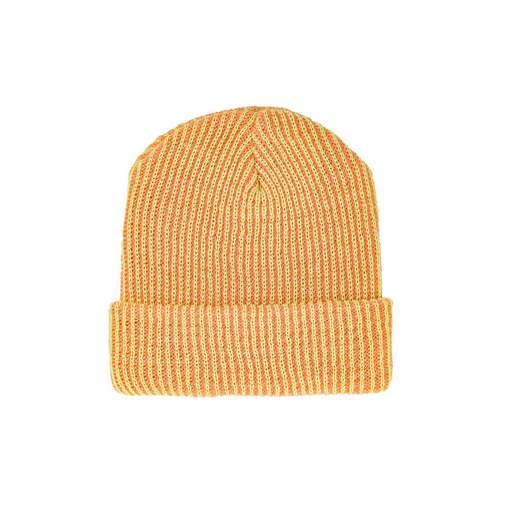 VERLOOP Simple Rib Knit Beanie - Peach Lime