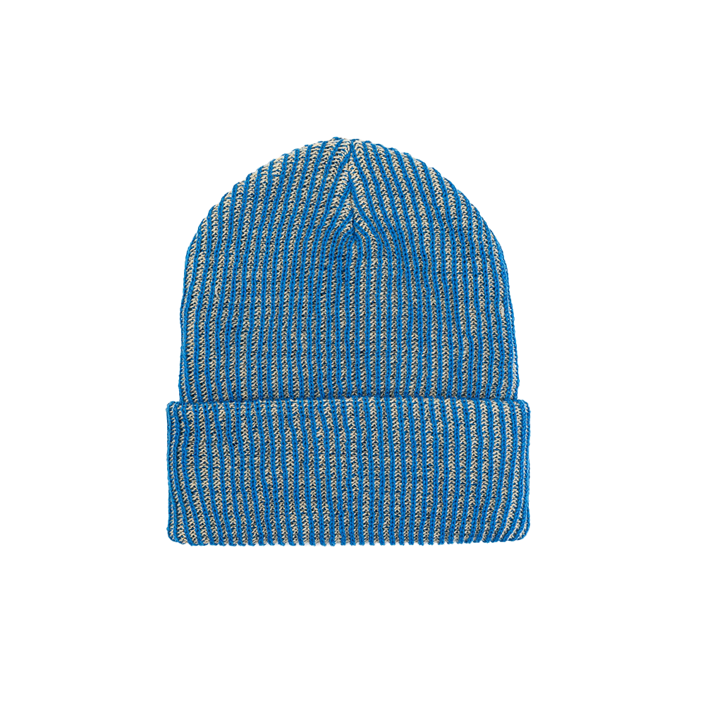 VERLOOP Simple Rib Knit Beanie - Cobalt Sand