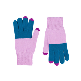 VERLOOP Knits VERLOOP Knits Colorblock Knit Touchscreen Gloves - Teal/Lilac