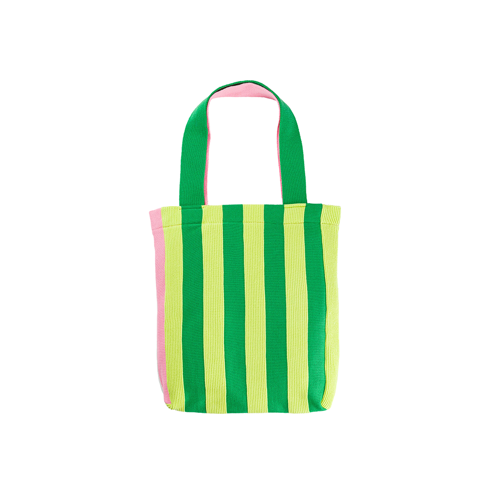 VERLOOP Knits Super Stripe Knit Tote - Lime Green