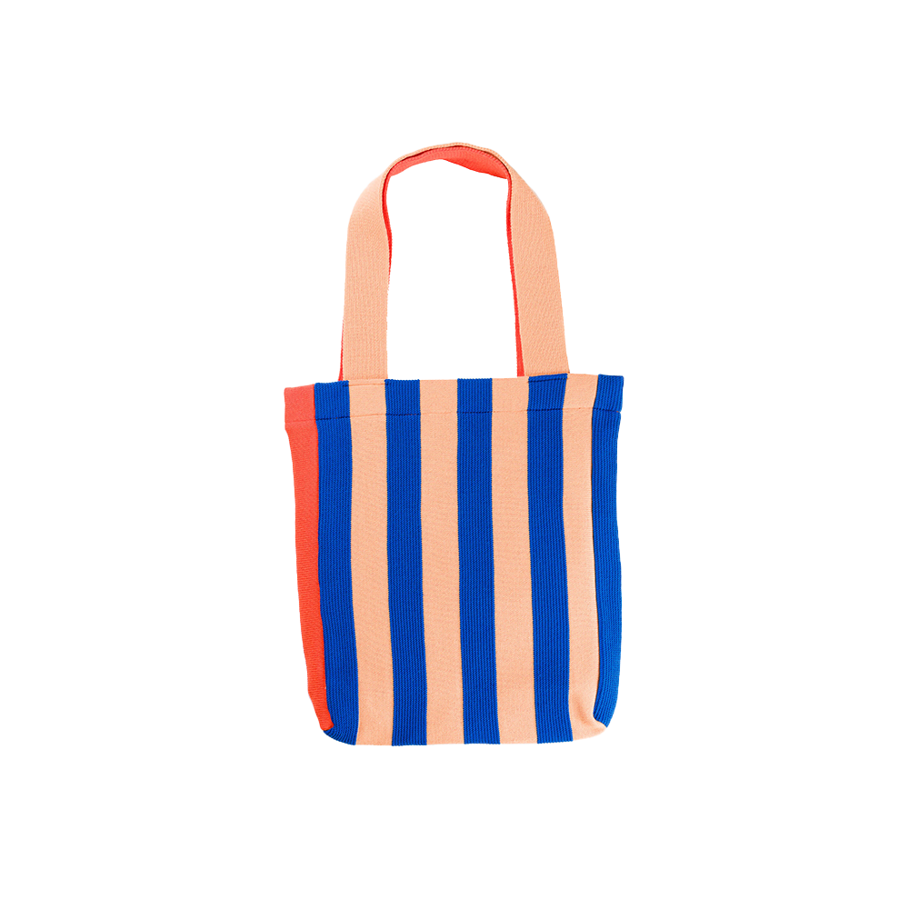 VERLOOP Knits VERLOOP Knits Super Stripe Knit Tote - Peach Cobalt