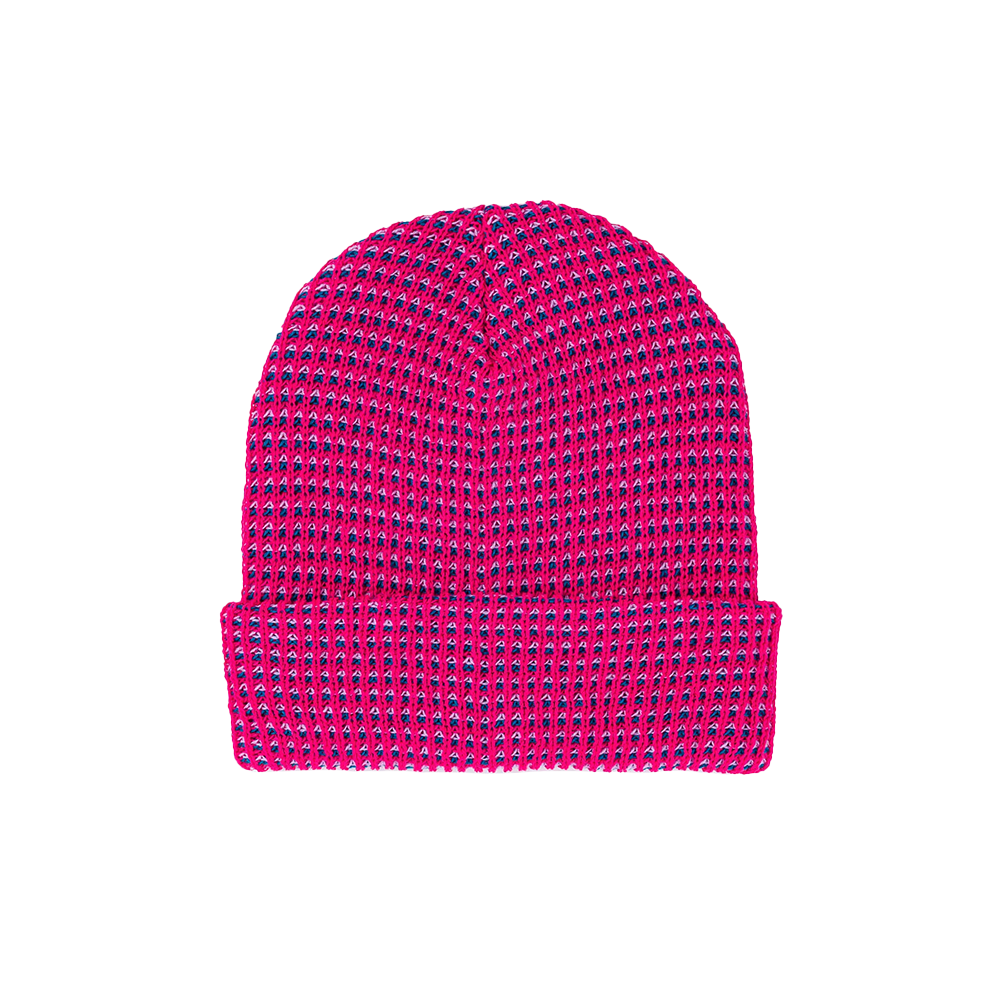 VERLOOP Simple Grid Knit Beanie - Fuchsia