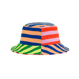 VERLOOP Knits VERLOOP Knits Super Stripe Bucket Hat - Peach Cobalt
