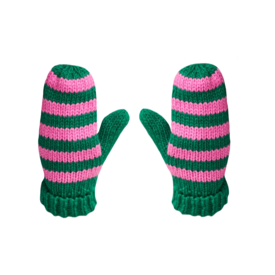 Panache Apparel Co. Panache Mittens - Striped - Green & Pink