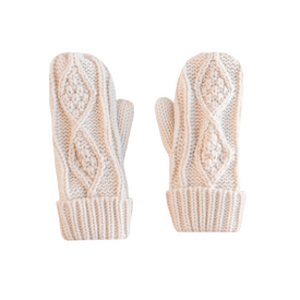 Panache Apparel Co. Panache Cable Knit Mittens - Beige Cable