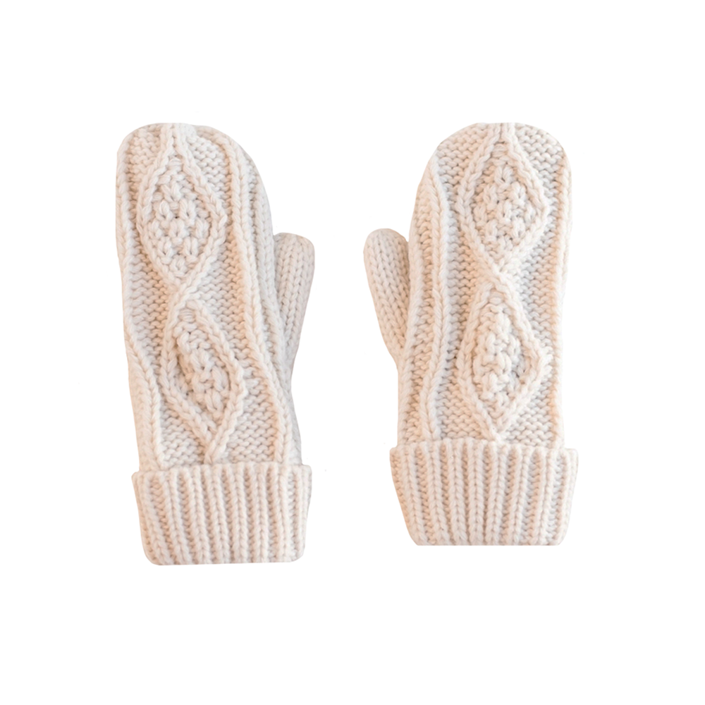 Panache Apparel Co. Panache Cable Knit Mittens - Beige Cable