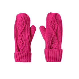 Panache Apparel Co. Panache Cable Knit Mittens - Bright Pink