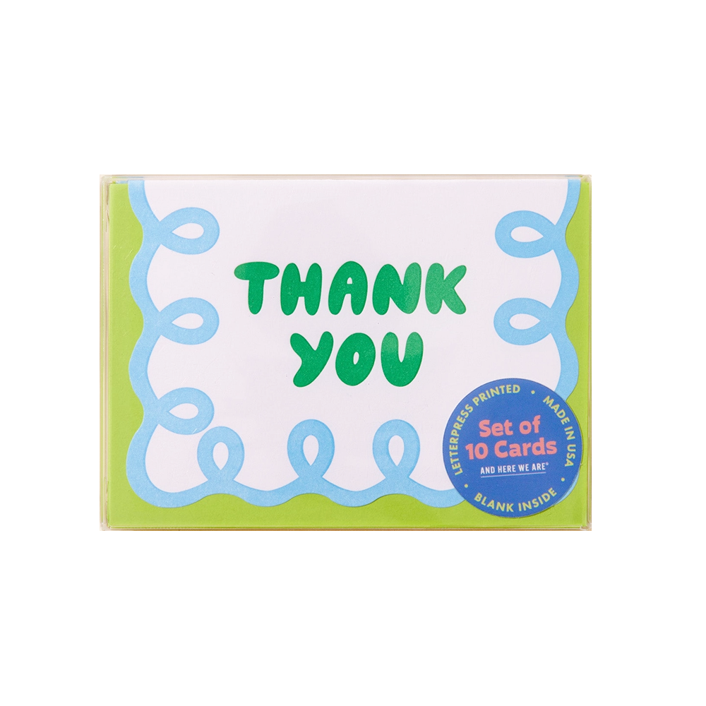 And Here We Are And Here We Are Card - Scallop Thank You Cards - Box Set of 10
