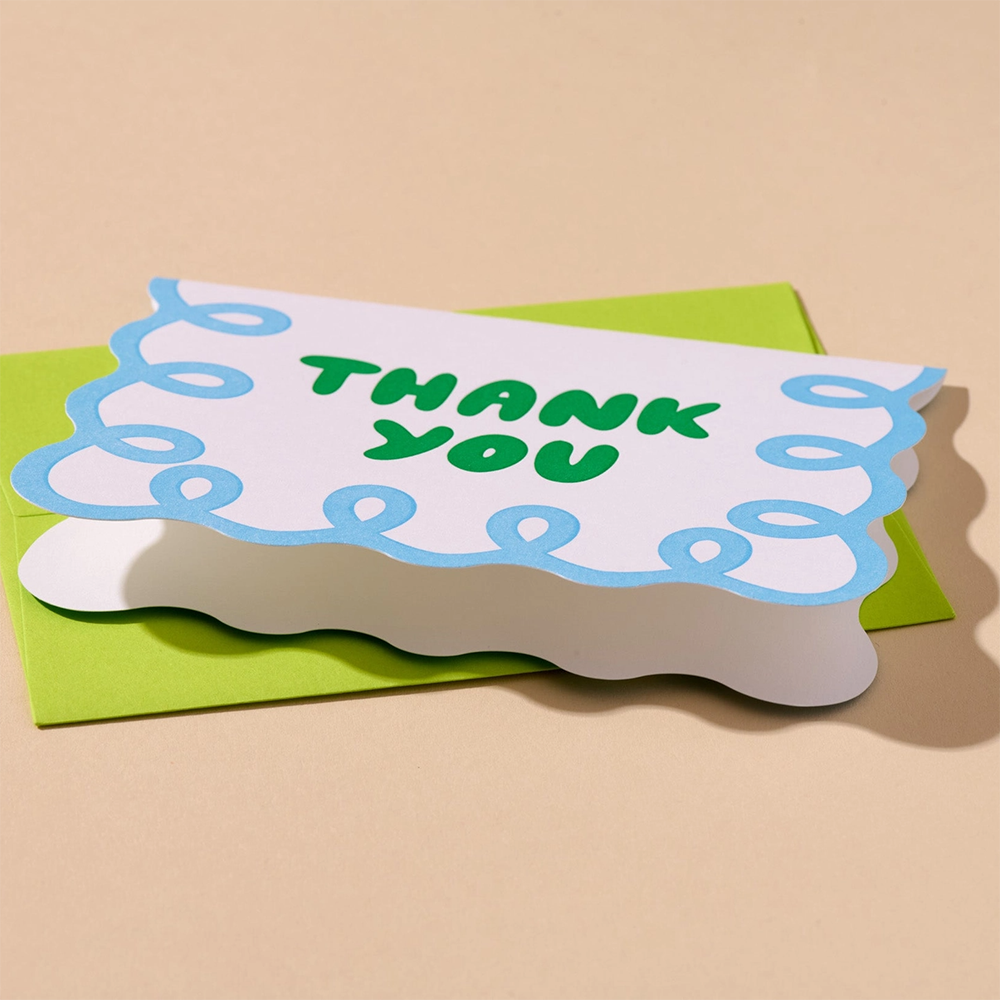 And Here We Are Card - Scallop Thank You Cards - Box Set of 10