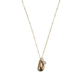 Emma Alexander Emma Alexander Mussel Shell and Pearl Necklace - Satellite Chain - Bronze