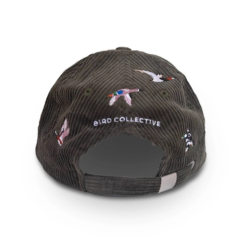 Bird Collective Corduroy Hat - Ducks Olive