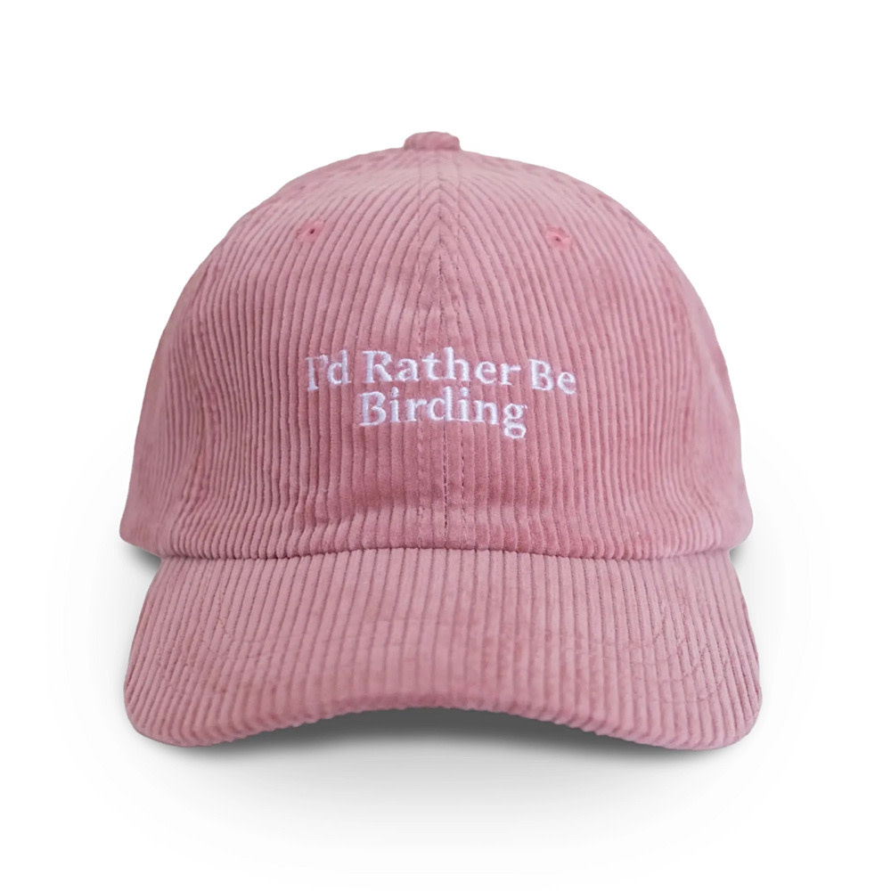 Bird Collective Corduroy Hat - I'd Rather Be Birding Pink