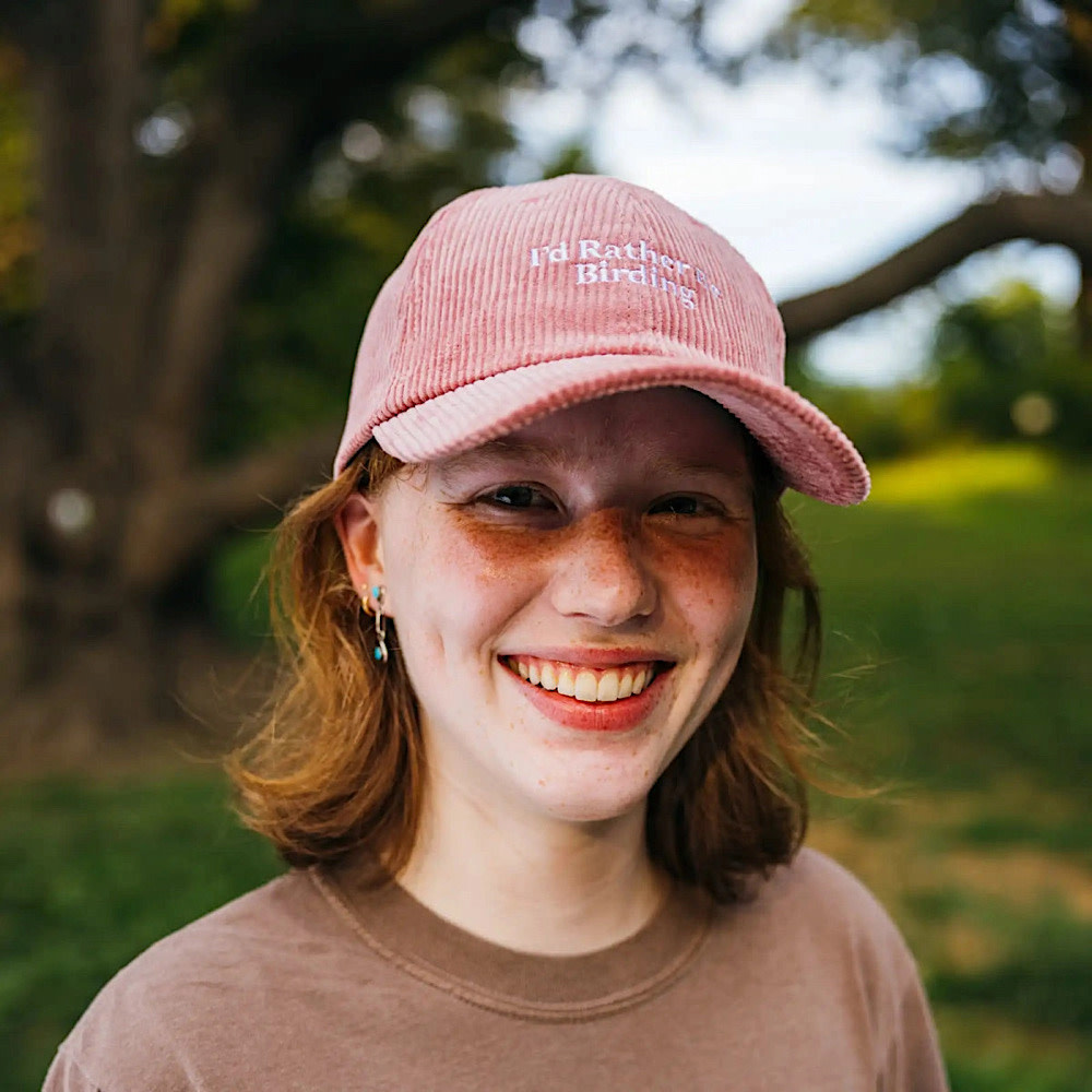 Bird Collective Corduroy Hat - I'd Rather Be Birding Pink