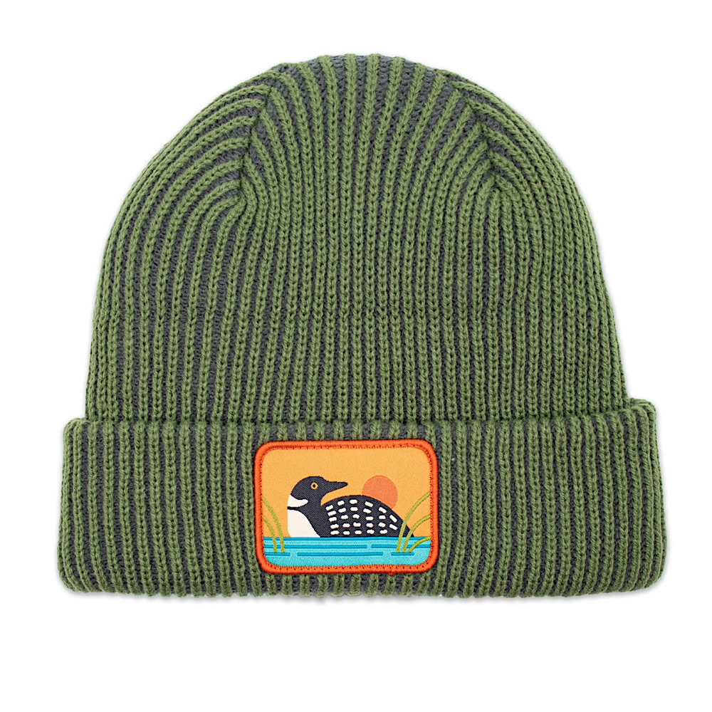 Bird Collective Ribbed Beanie - Loon Forest