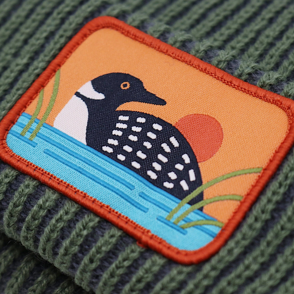 Bird Collective Ribbed Beanie - Loon Forest