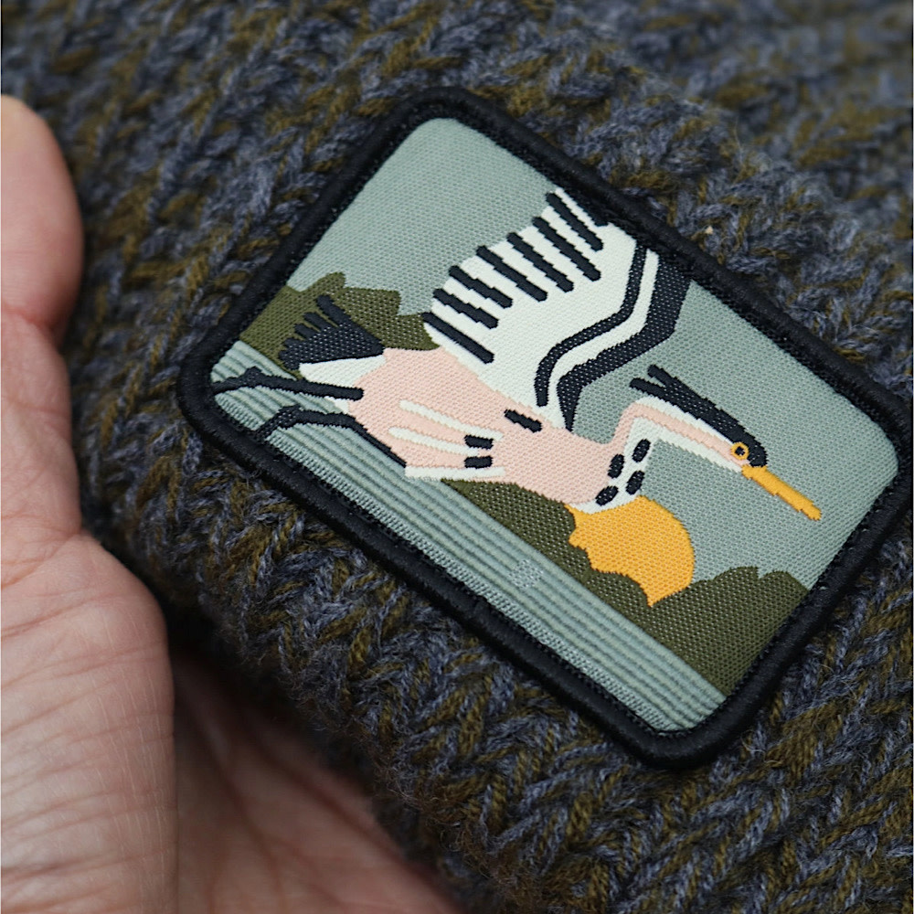 Bird Collective Merino Wool Beanie - Heron Forest
