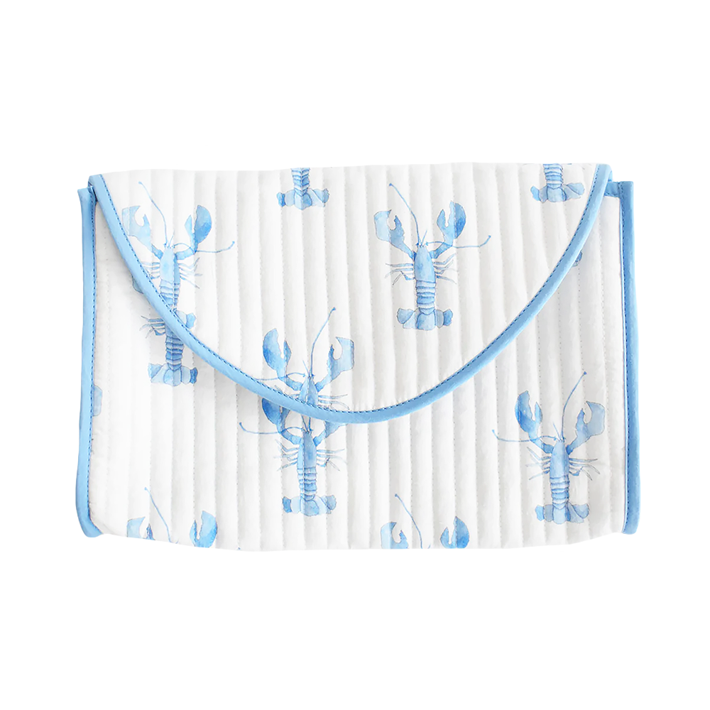 Sara Fitz Quilted Clutch - Blue Lobster