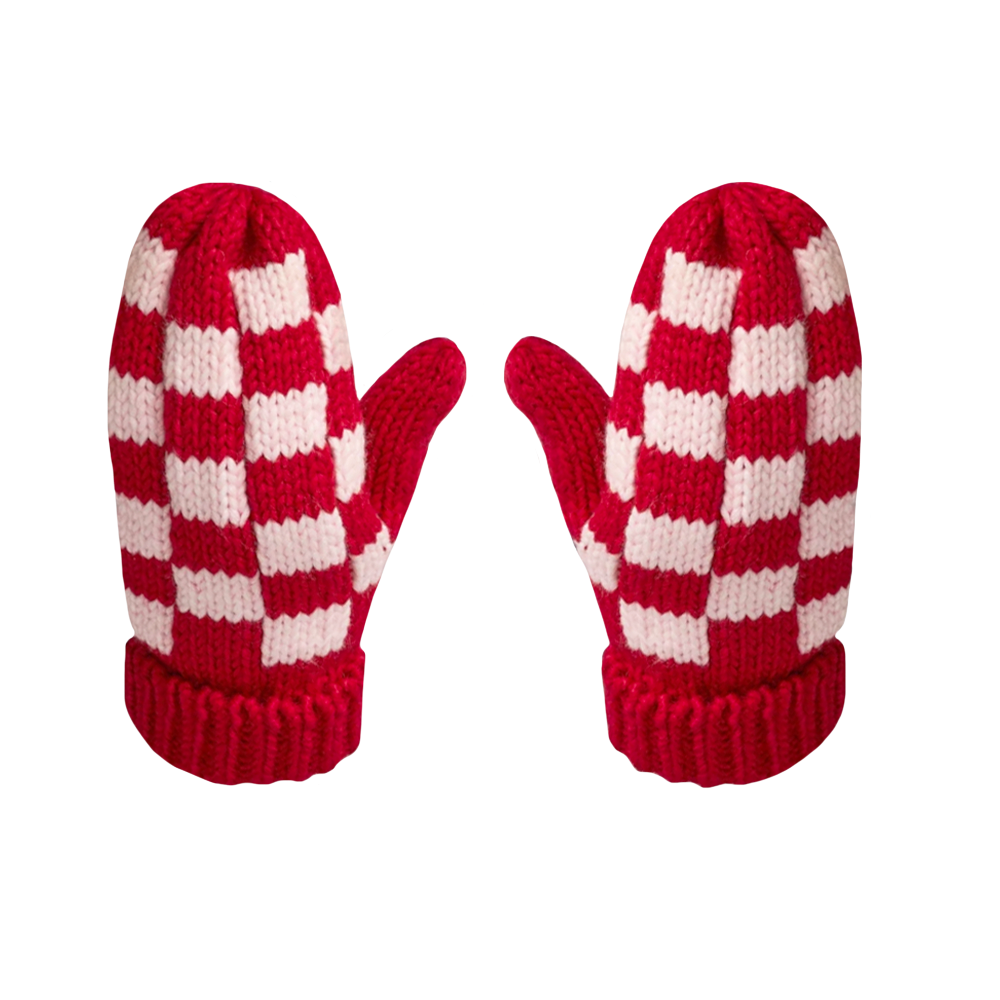 Panache Apparel Co. Panache Checkered Mittens - Red & Pink