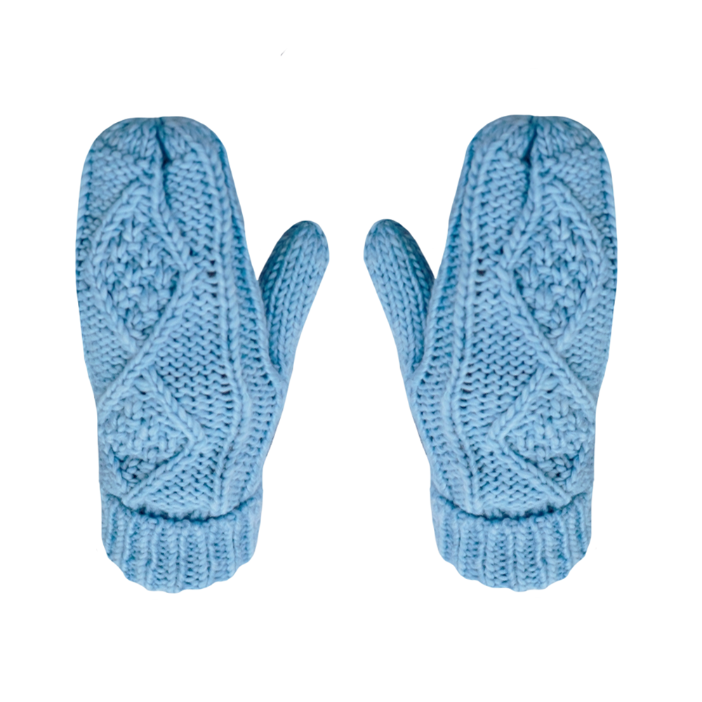 Panache Apparel Co. Panache Cable Knit Mittens - Light Blue