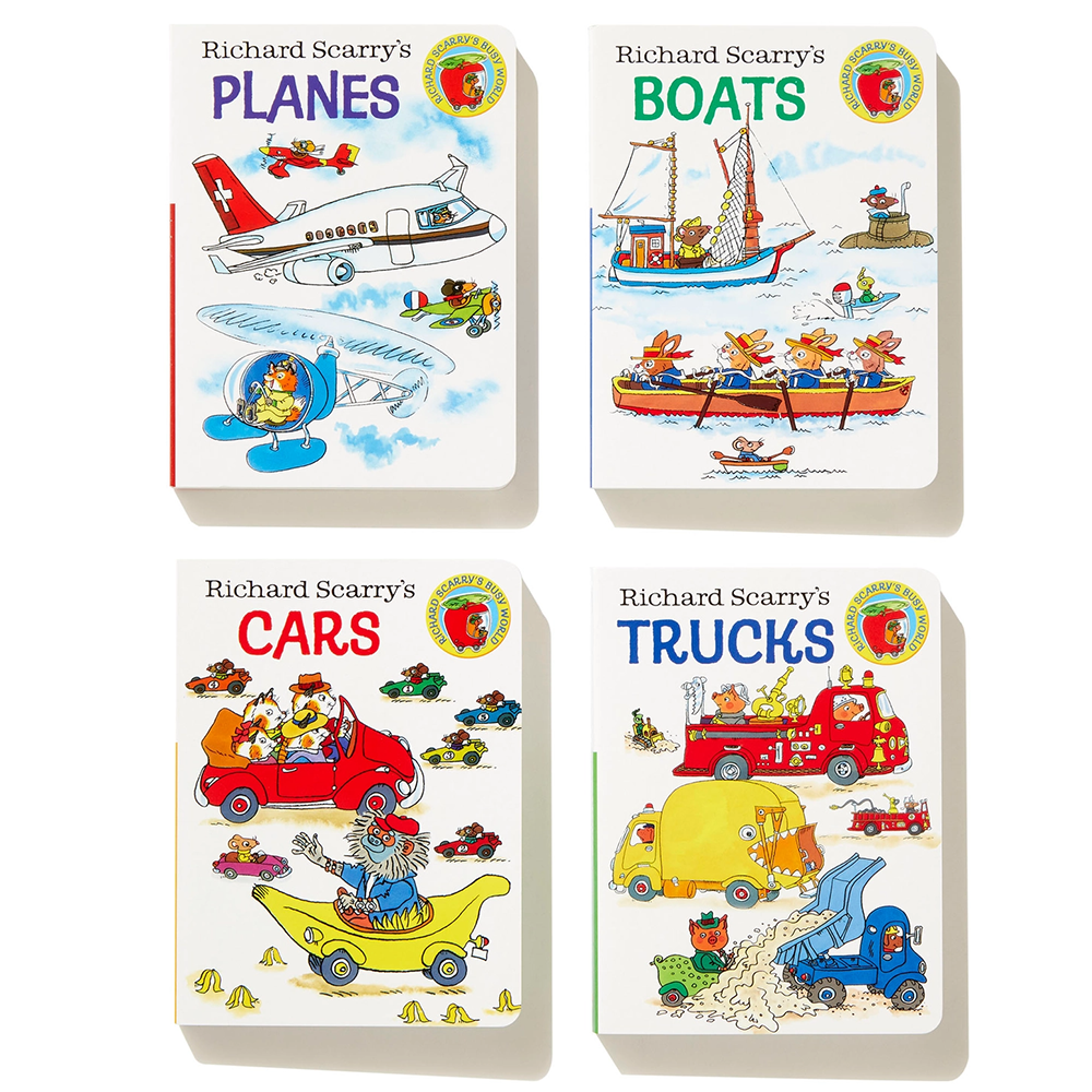 Richard Scarry's Books On the Go Set of 4 Board Books