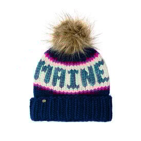 Lele Sadoughi Lele Sadoughi Knit Maine Beanie - Navy, Pink & Teal