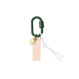 Freshwater Curated Goods Custom Carabiner Bag Charm - Maine - Green, Peach & White