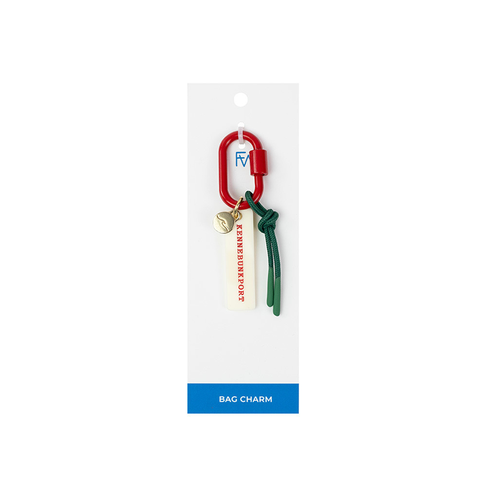Freshwater Custom Carabiner Bag Charm - Kennebunkport - Red, Cream & Green