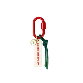 Freshwater Curated Goods Custom Carabiner Bag Charm - Kennebunkport - Red, Cream & Green