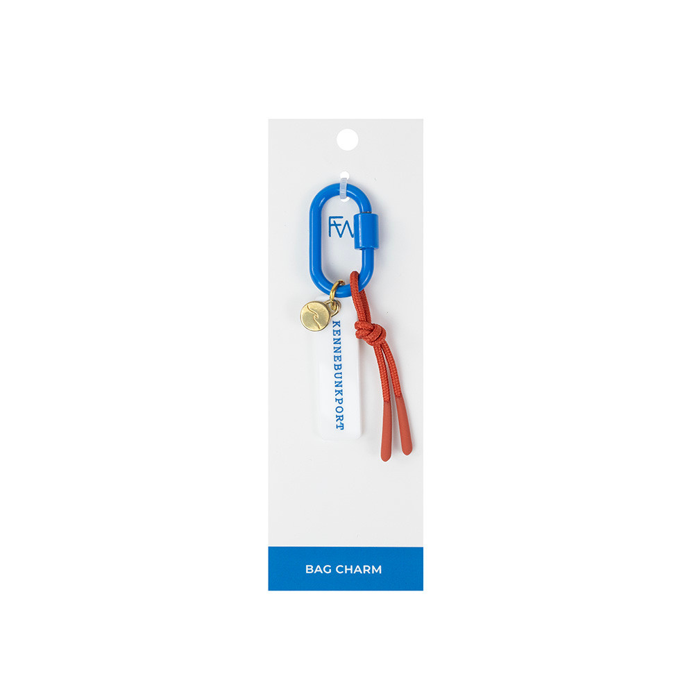 Freshwater Custom Carabiner Bag Charm - Kennebunkport - Bright Blue, White, Orange