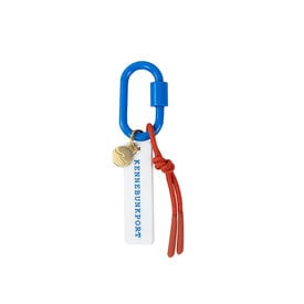 Freshwater Curated Goods Custom Carabiner Bag Charm - Kennebunkport - Bright Blue, White, Orange