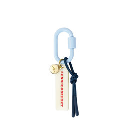 Freshwater Curated Goods Custom Carabiner Bag Charm - Kennebunkport - Light Blue, Cream & Navy