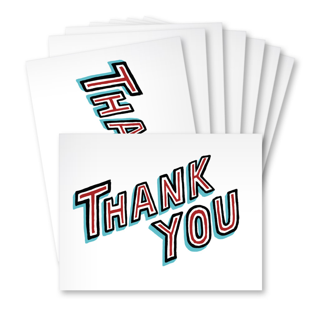 Daytrip Society - Thank You Retro Card - Box Set of 8