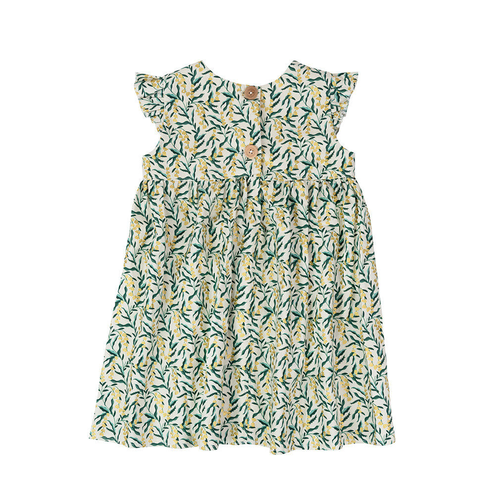 Two Little Beans Ruffle Dress - Vintage Garden Lily