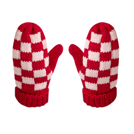 Panache Apparel Co. Panache Checkered Mittens - Red & Pink