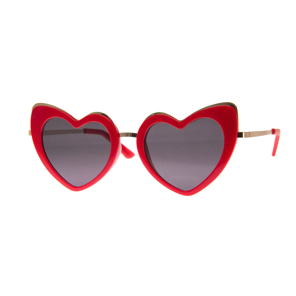Heart Throb Sunglasses - Red/Gold