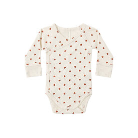 Quincy Mae Quincy Mae Side Snap Bodysuit - Red Hearts