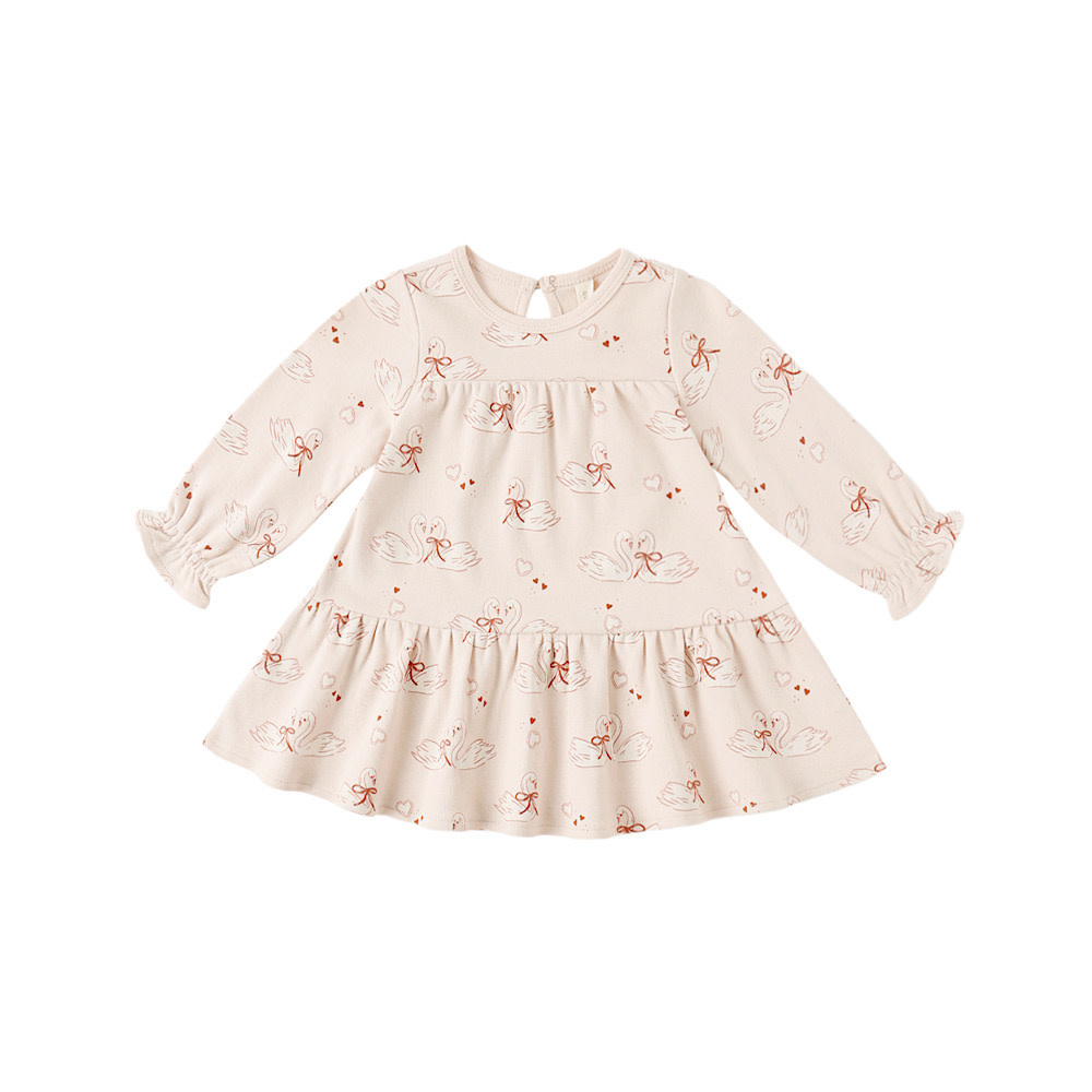Quincy Mae Quincy Mae Tiered Jersey Dress - Swans