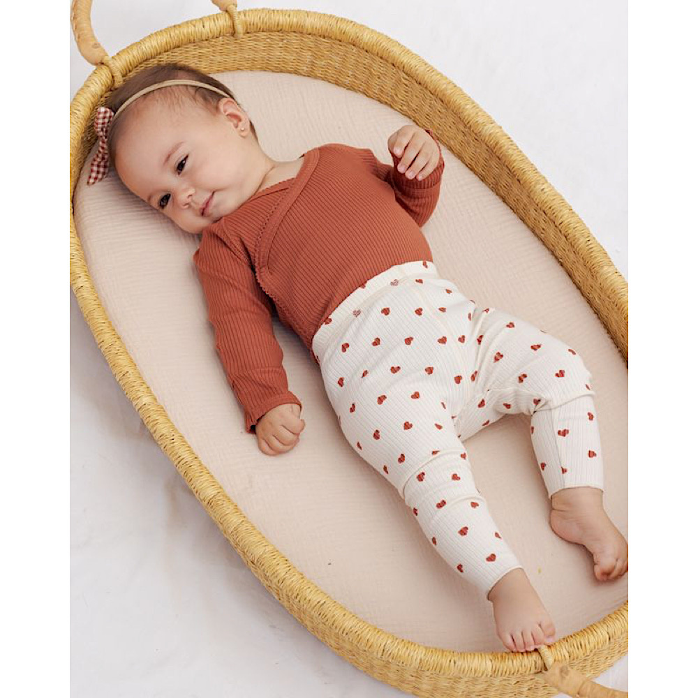 Quincy Mae Ribbed Leggings - Red Hearts